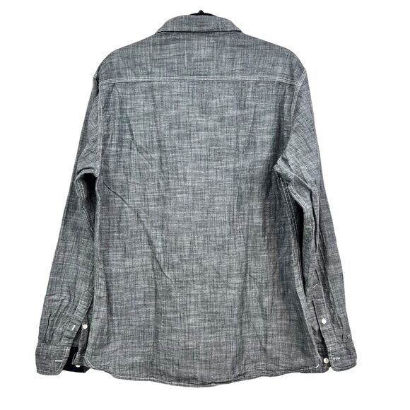 Hudson Barrow NYC Mens Button Up Shirt Collared Western Long Sleeve Gray Sz XL - Picture 4 of 5